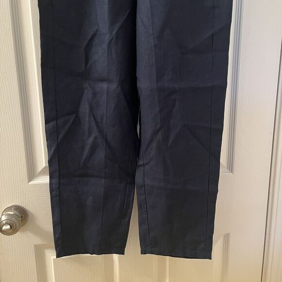 J. Jill Love Linen Cropped Pants Pockets Elastic Waist Navy Blue Womens XS NWT - Picture 4 of 10